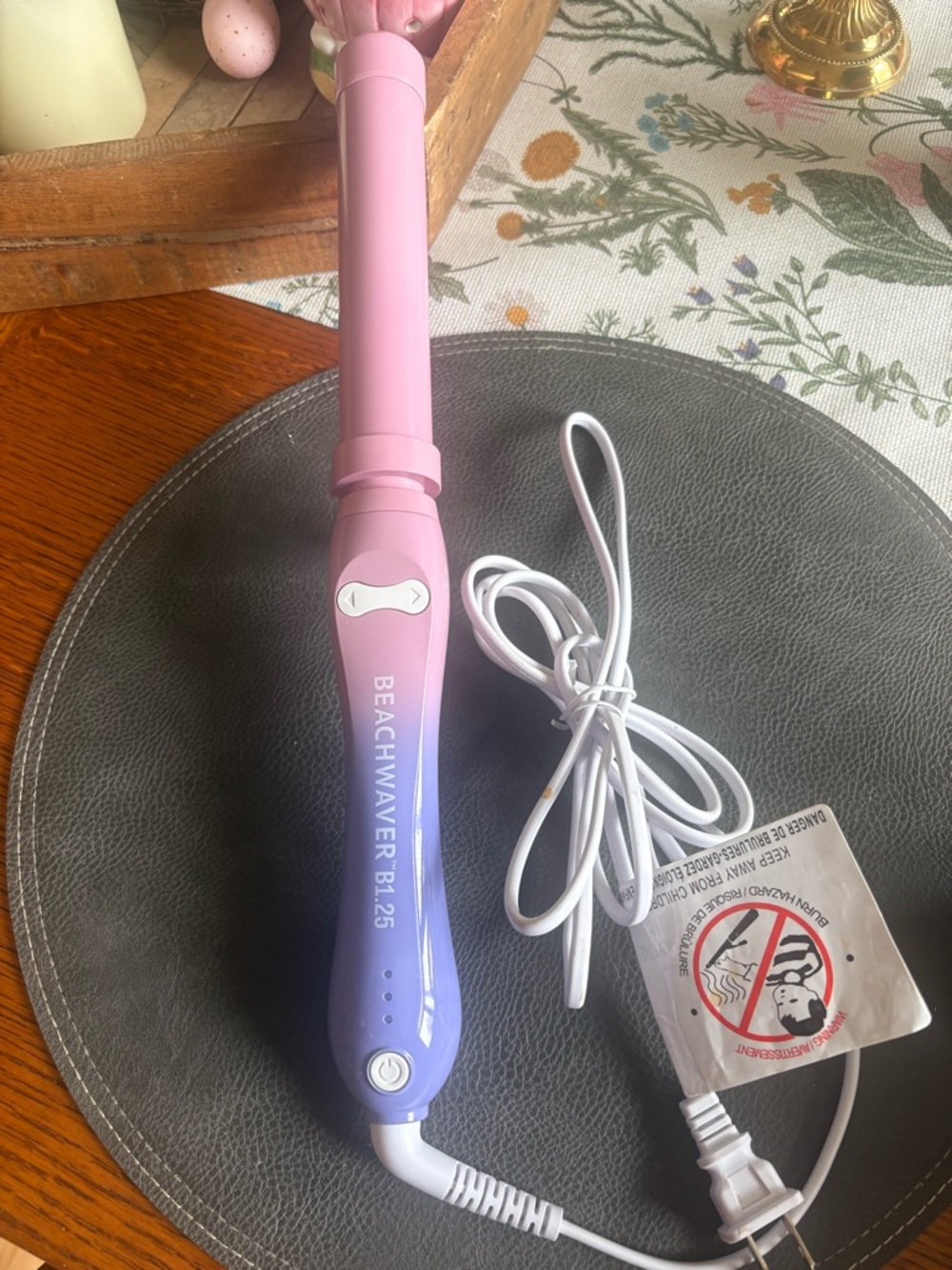 Beachwaver B1.25 Rotating Curling Iron Pink Purple 1.25” Barrel Works - Picture 6 of 7